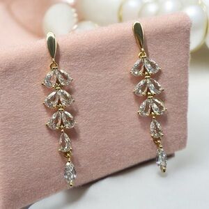 Elegant Gold and Silver Drop Earrings